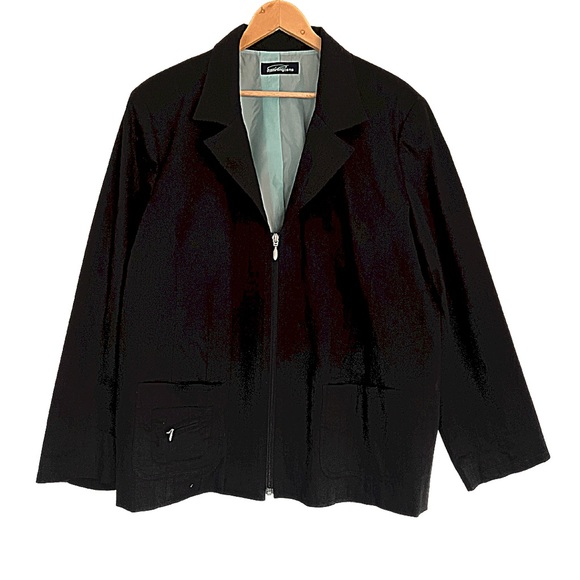 SZ 24 BLACK PENNINGTONS ZIP UP JACKET WITH FRONT POCKETS - Picture 2 of 2